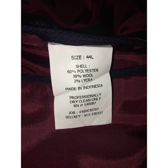 Hart Schaffner Marx Pewter Buttons Blue Blazer Wool Sport Coat Jacket Size 44L - Picture 12 of 13